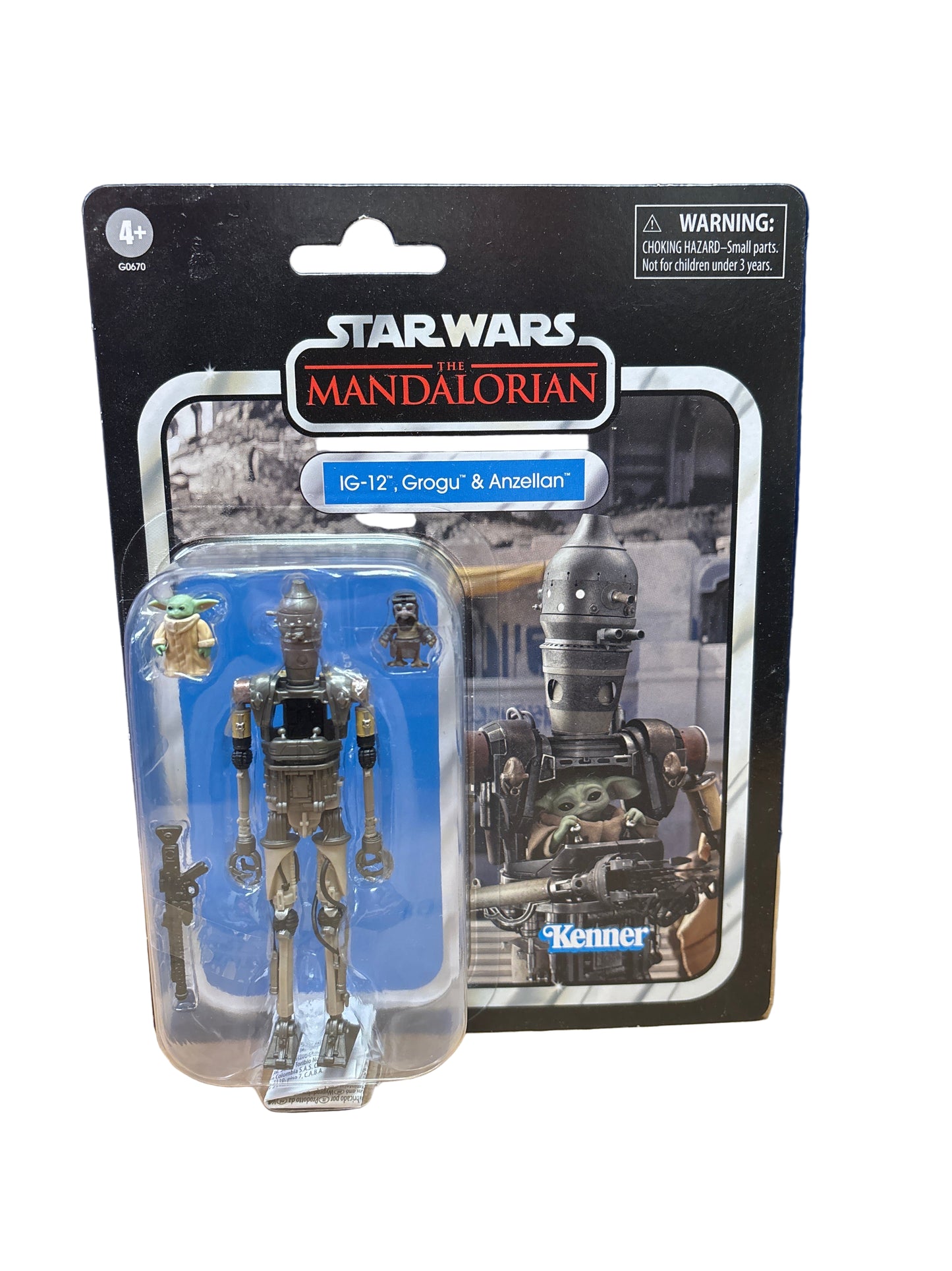 Kenner Star Wars The Mandalorian IG-12, Grogu, and Anzellan The Vintage Collection