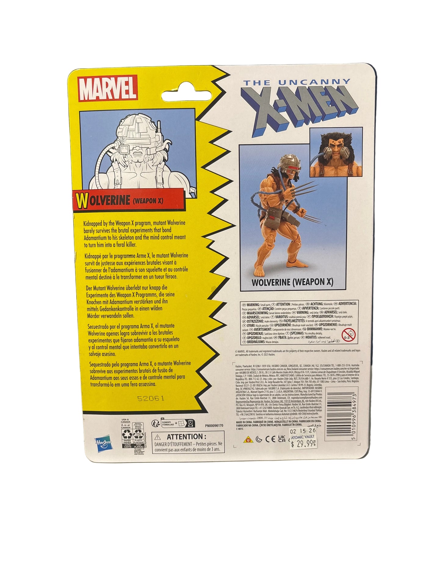 Hasbro Marvel Comics X-Men WeaponX Wolverine