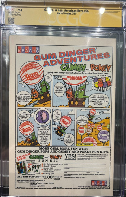 G.I. Joe, A Real American Hero #56 CGC 9.4 SS SIGNED BY LARRY HAMA
