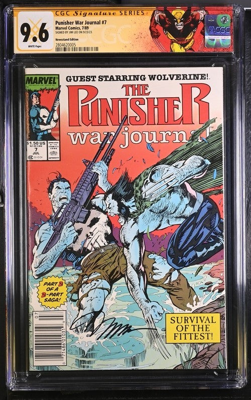 Punisher War Journal #7 CGC 9.6 SIGNED by JIM LEE Newsstand 1989