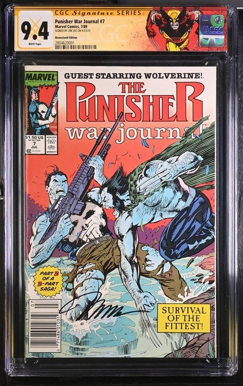 Punisher War Journal #7 1989 Newsstand Signed Jim Lee CGC SS 9.4 WP