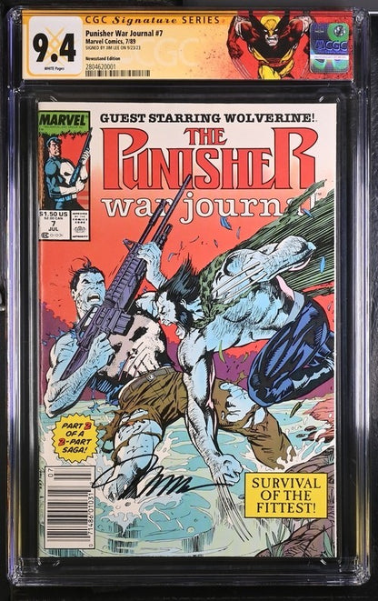 Punisher War Journal #7 1989 Newsstand Signed Jim Lee CGC SS 9.4 WP
