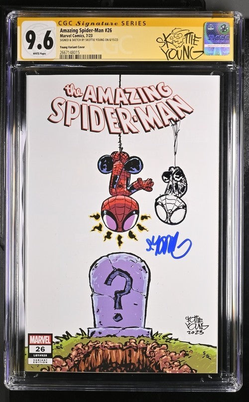 The Amazing Spiderman #26 Skottie Young Variant SIGNED and SKETCH CGC 9.6 SS