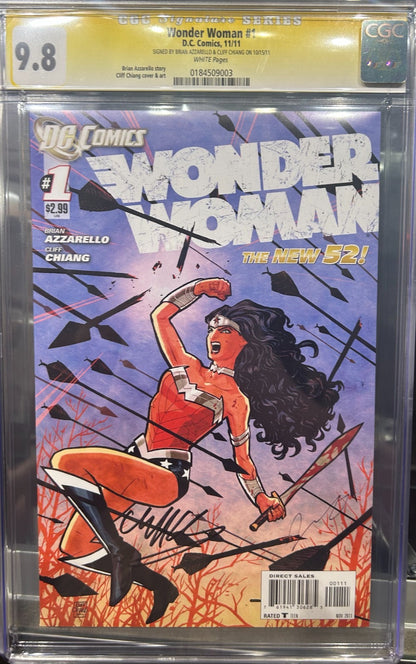 Wonder Woman #1 (2011) CGC 9.8 SS SIGNED by Azzarello & Chiang