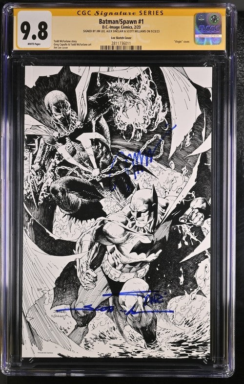 Batman/Spawn #1 Virgin Lee Sketch Cover CGC 9.8 SS. TRIPLE SIGNATURE