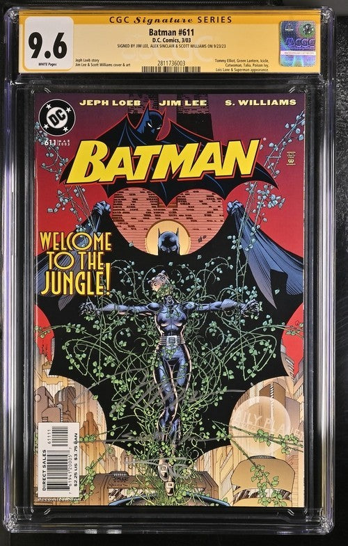 Batman #611 SIGNED BY Lee, Williams, Sinclair. CGC 9.6 SS