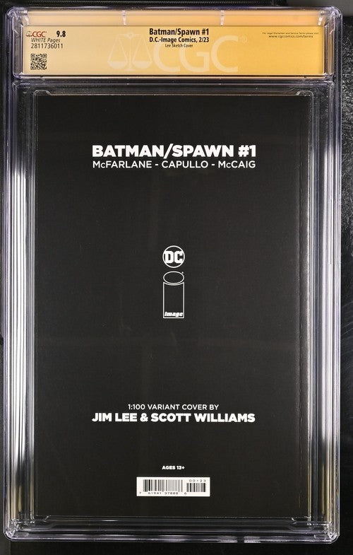 Batman/Spawn #1 Virgin Lee Sketch Cover CGC 9.8 SS. TRIPLE SIGNATURE