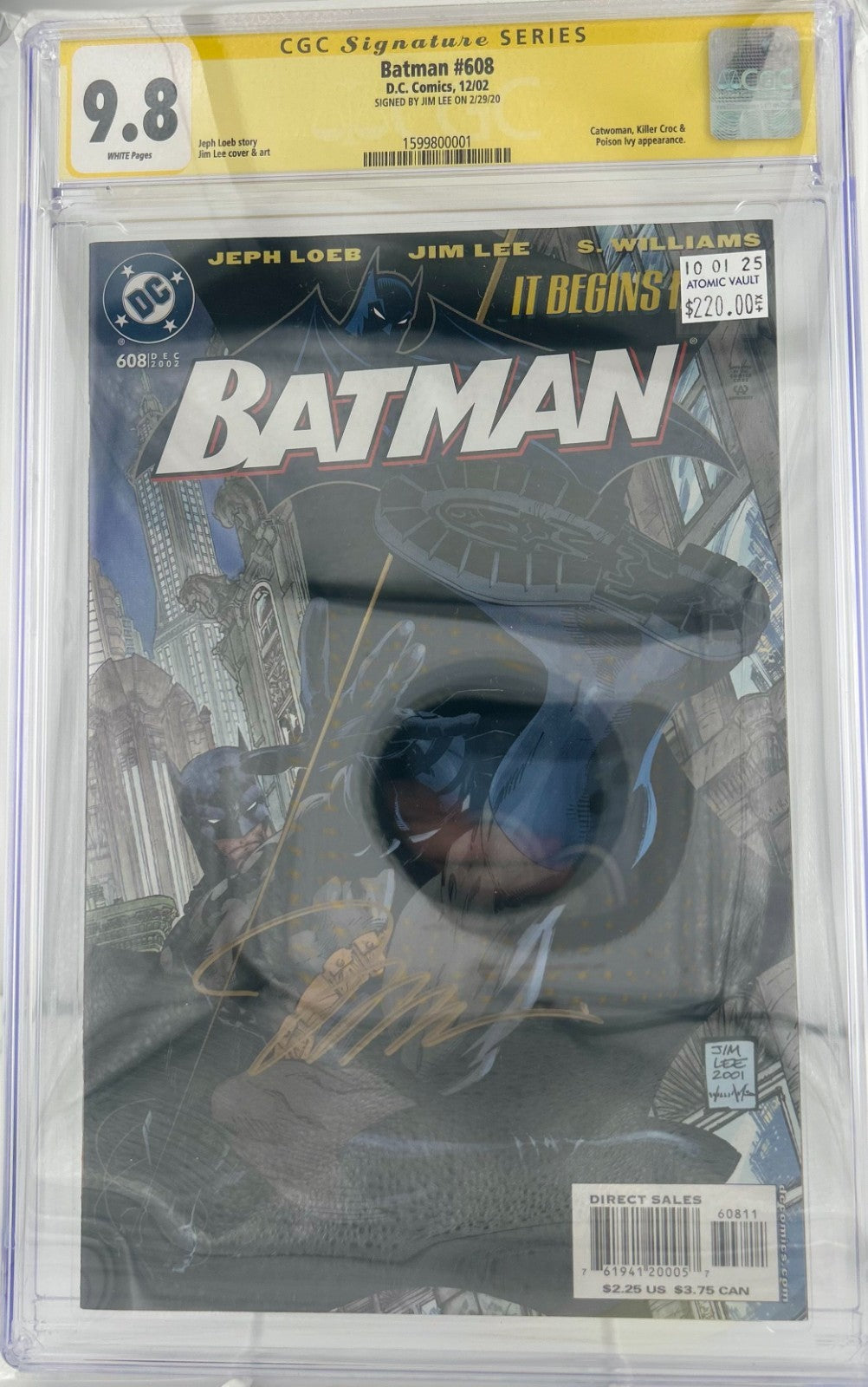 Batman #608 CGC 9.8 SS SIGNED by Jim Lee
