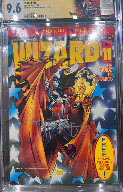 Wizard #11 1992 CGC 9.6 SIGNED BY TODD MCFARLANE
