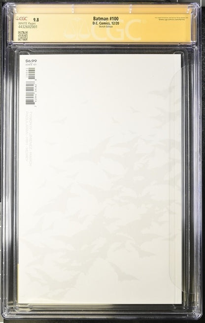 Batman #100 Sketch Edition. SIGNED and SKETCH by Drew Zucker CGC 9.8 SS