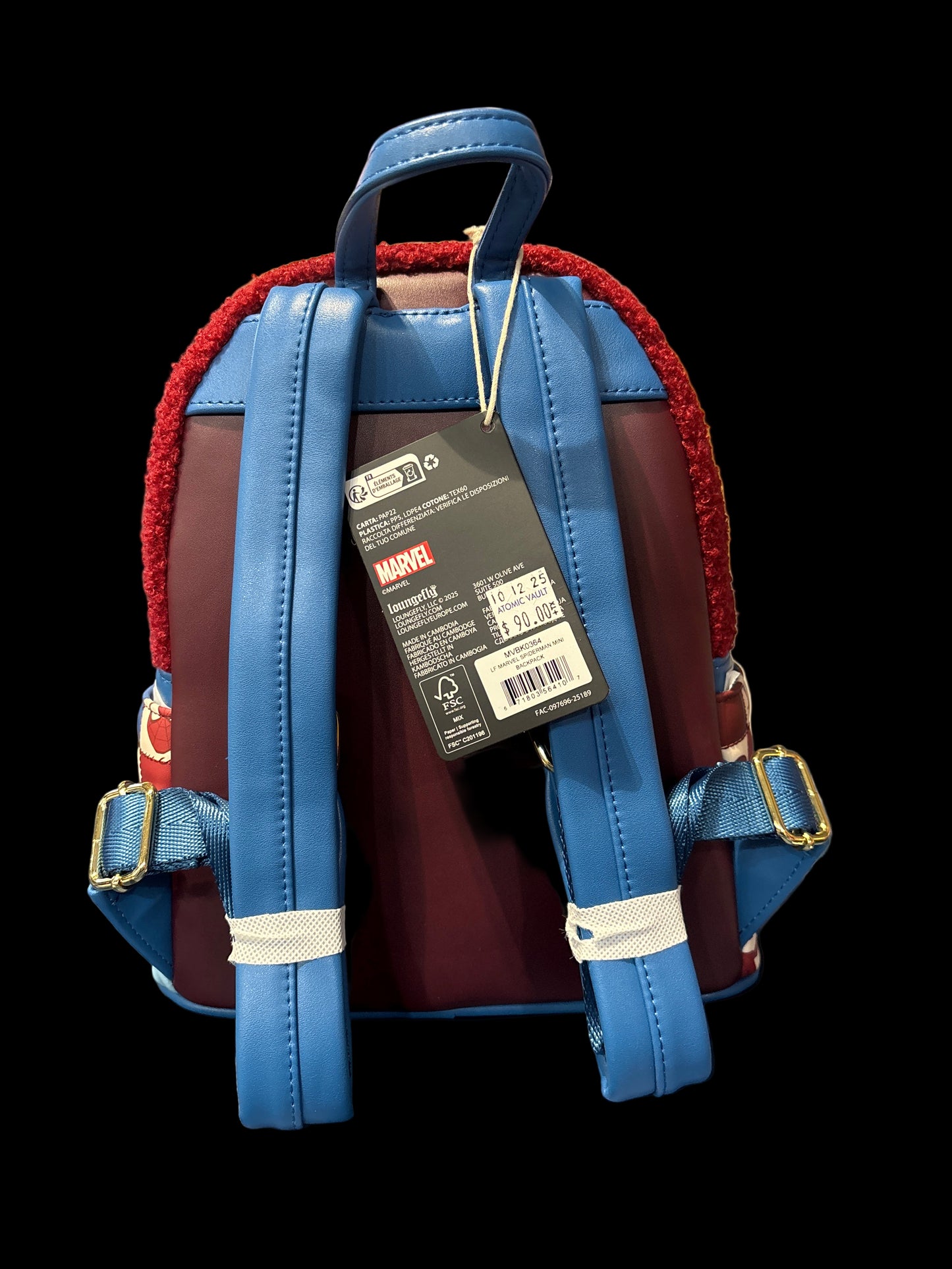 Loungefly Spider-Man Sherpa Heart Mini Backpack