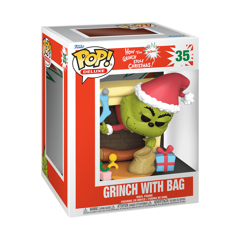 Funko - Dr. Seuss Grinch With Bag Deluxe Funko Pop! Vinyl Figure #35
