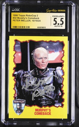 CGC Grade 5.5 Signed Peter Weller 1990 Topps RoboCop 2 Murphy's Comeback #6008198013