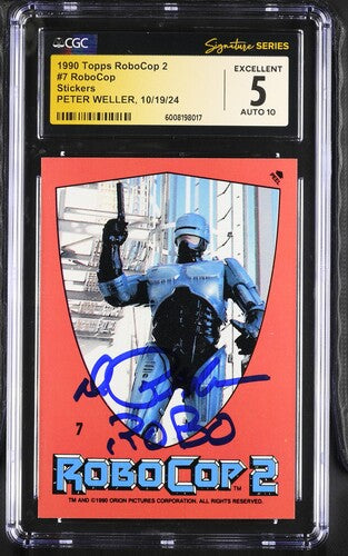 CGC Grade 5 Signed Peter Weller 1990 Topps RoboCop2 Robo Cop #6008198017