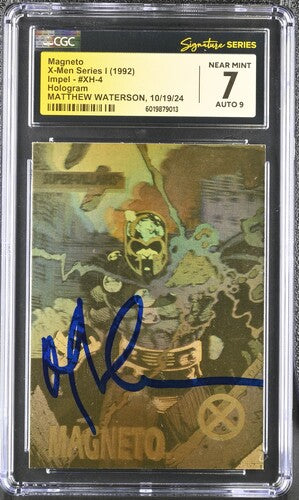 CGC 7 Matthew Waterson Signed Hologram Magneto X-Men Series 1 (1992) #6019879013